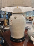 Artisan Made White Fu Dog Lamp 