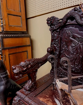 Carved Dragon Bench 